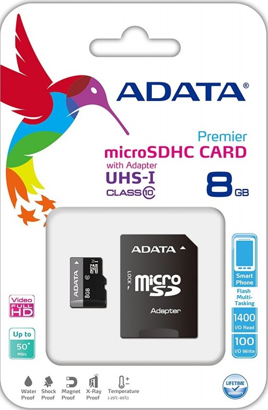 A-Data 8GB microSDHC memóriakártya Class10