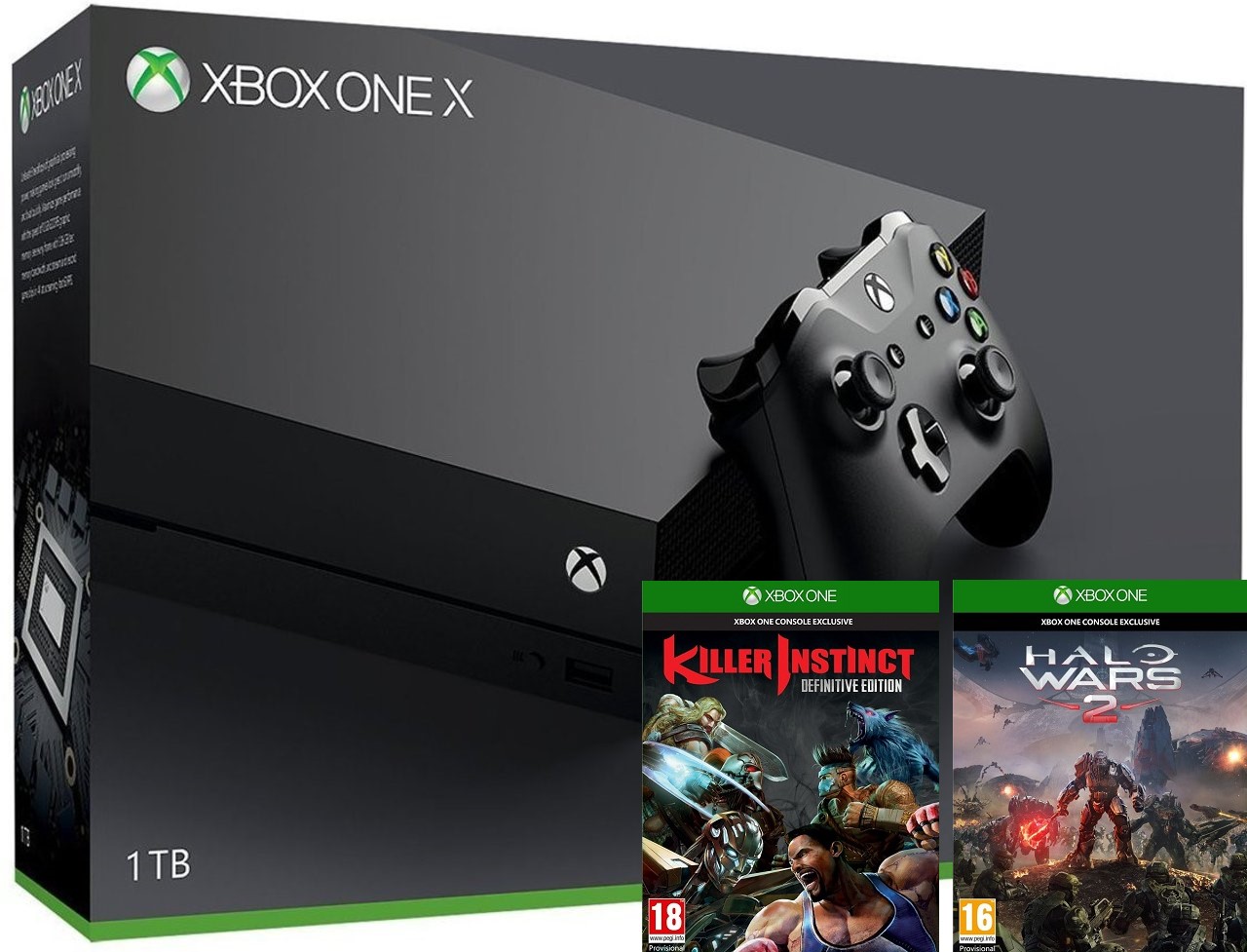 Microsoft Xbox One X 1TB Ajándék Halo Wars 2 és Killer Instinct játékokkal - Xbox One Játékkonzol