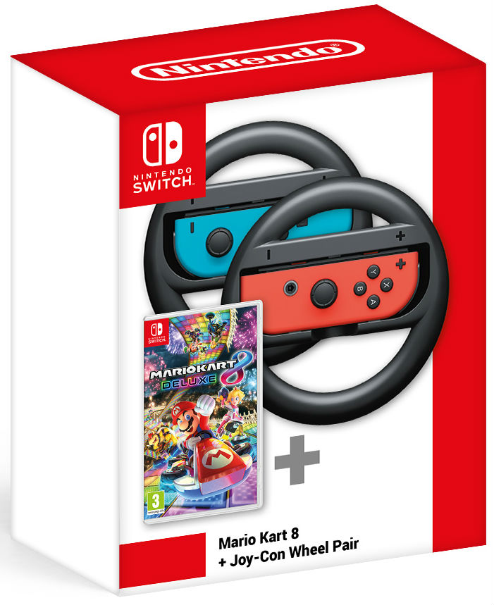 Mario Kart 8 Deluxe Switch + Joy-Con Wheel Pair 