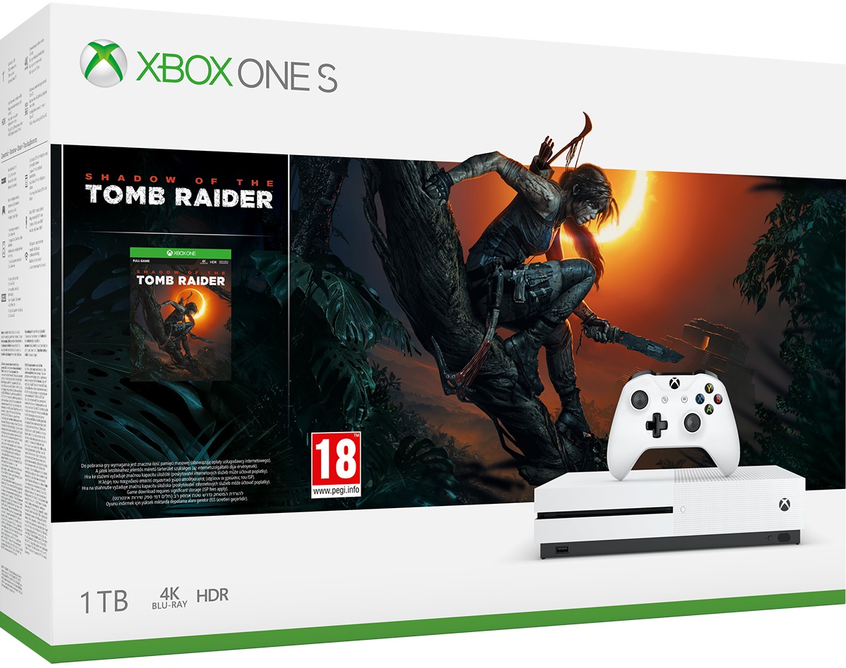 Microsoft Xbox One S 1TB Shadow of the Tomb Raider Bundle - Xbox One Játékkonzol