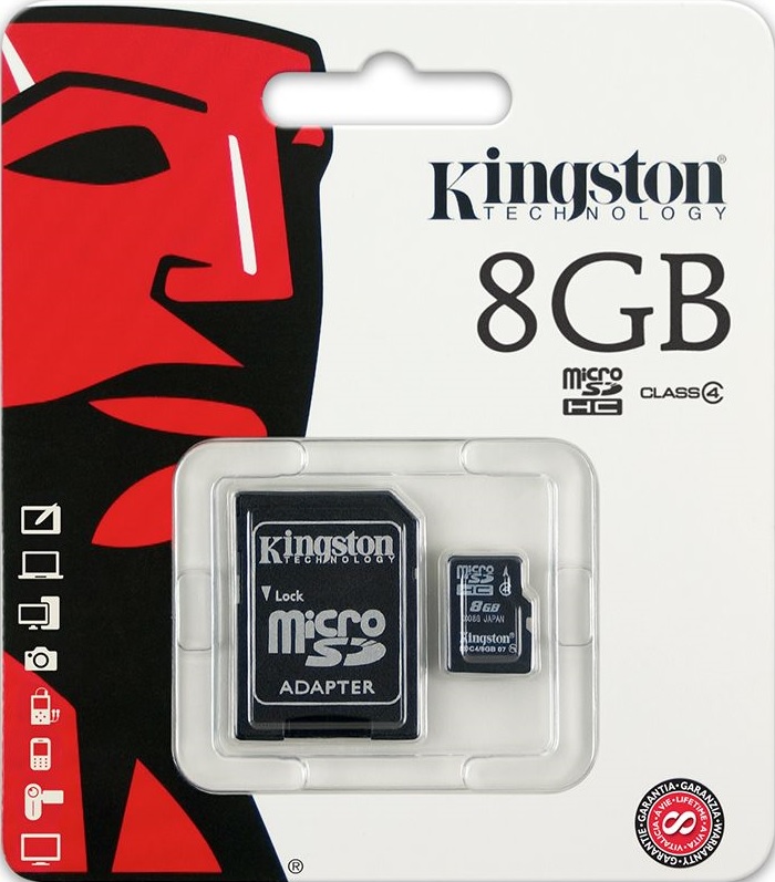 Kingston 8GB MicroSDHC CL4 memóriakártya - Multimédia Memóriakártya