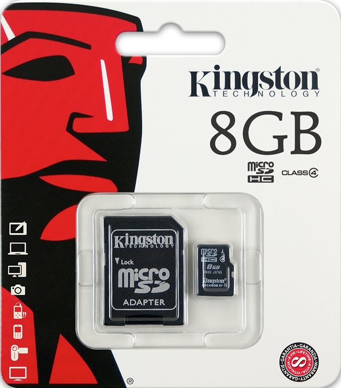 Kingston 8GB MicroSDHC CL4 memóriakártya