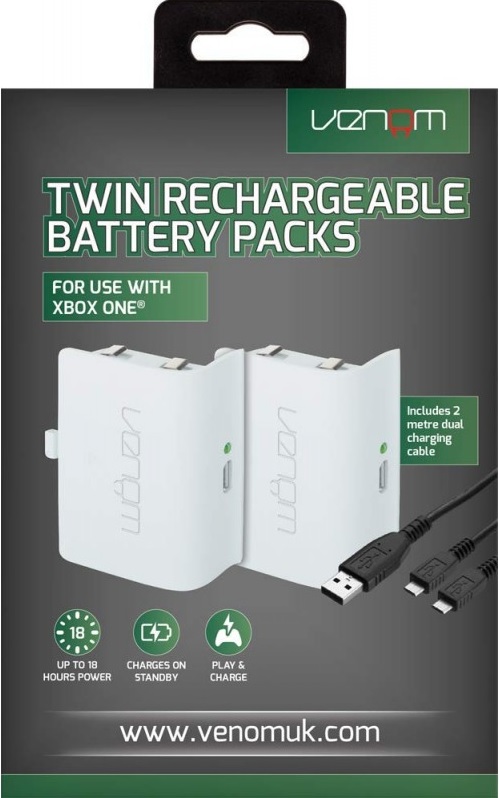 Venom Xbox One Twin Rechargeable Battery Packs (Fehér) - Xbox One Játékkonzol Kiegészítő