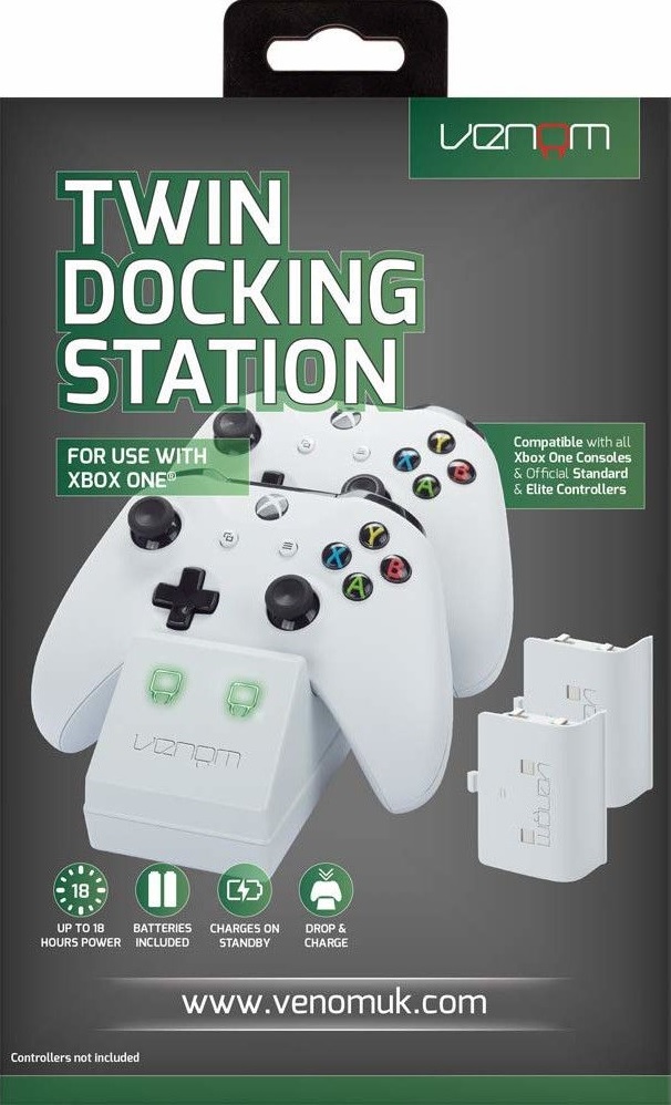 Venom Xbox One Twin Docking Station + 2db akkumulátor fehér (VS2859)
