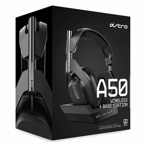 LOGITECH Astro Gaming A50 vezeték nélküli fejhallgató + bázisállomás (PC, MAC, XBOX-ONE) (Gen 4) fekete (939-001682) - PlayStation 4 Játékkonzol Kiegészítő