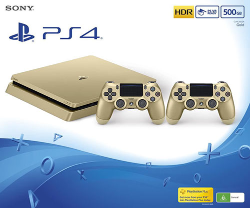 Sony Playstation 4 Slim 500 GB Gold Bundle (egy db controllerrel) - PlayStation 4 Játékkonzol