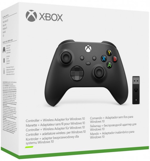 Microsoft Xbox Wireless Controller Black + Vezeték nélküli adapter Windows 10-hez 