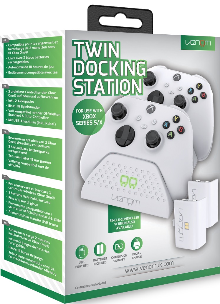Venom VS2871 Xbox Series X/S Twin Docking Station fehér 2db akkumulátor