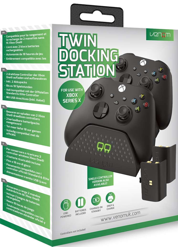 Venom VS2881 Xbox Series X/S Twin Docking Station fekete 2db akkumulátor - Xbox Series Játékkonzol Kiegészítő