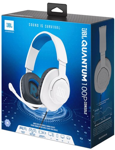 JBL Quantum 100P Console kék-fehér (PC, Nintendo, XBOX, PlayStation)