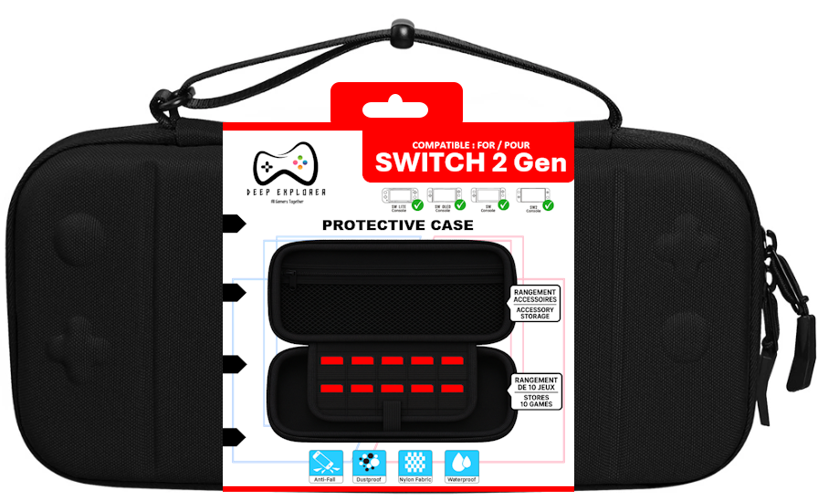 Deep Explorer Protective Védőtok Fekete - Nintendo Switch 2 Játékkonzol Kiegészítő
