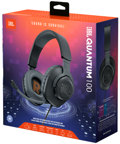 JBL Quantum 100 Vezetékes gaming fejhallgató mikrofonnal Fekete