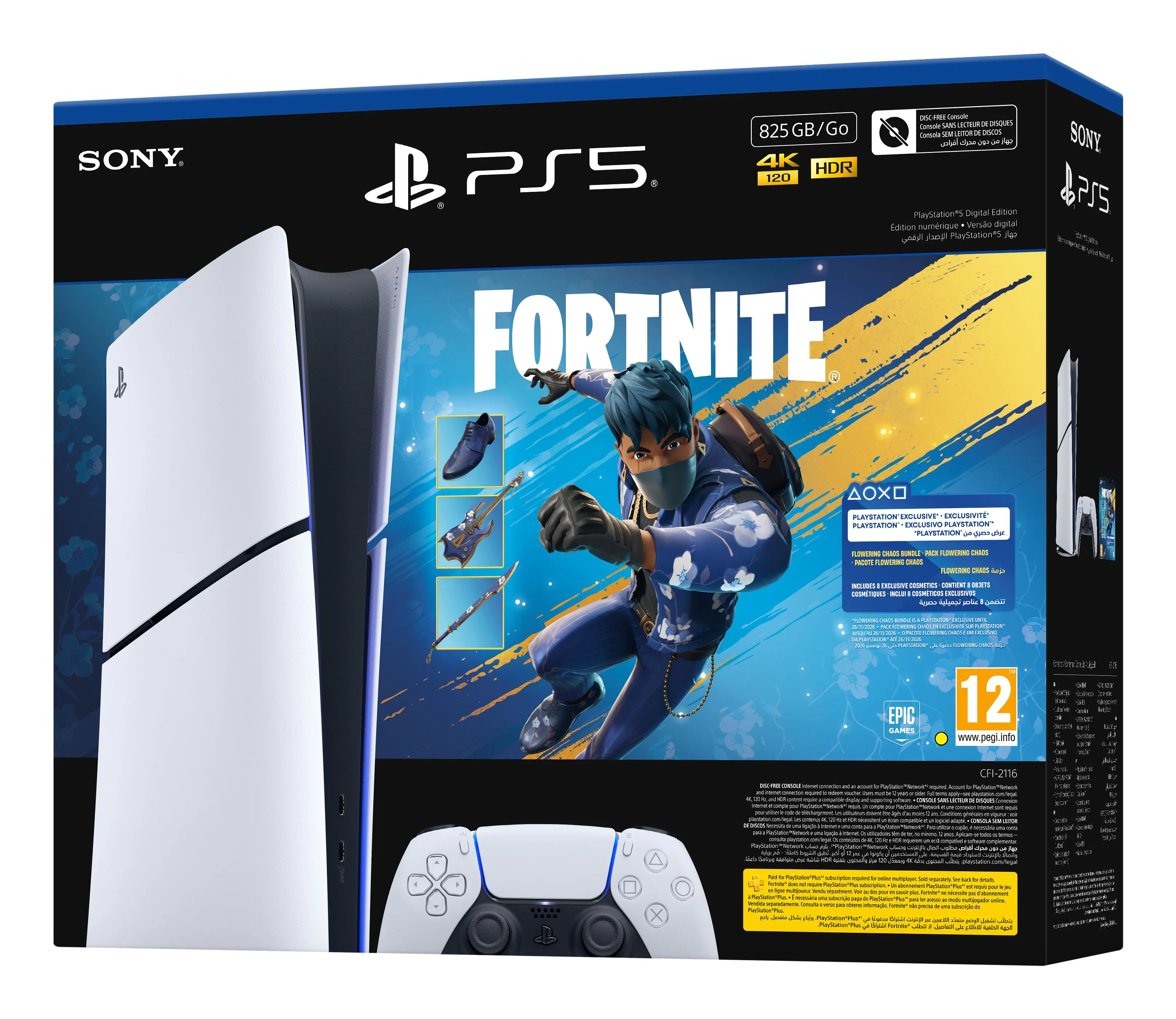 PlayStation 5 Slim Digital Edition 825GB Fortnite Flowering Chaos Csomag