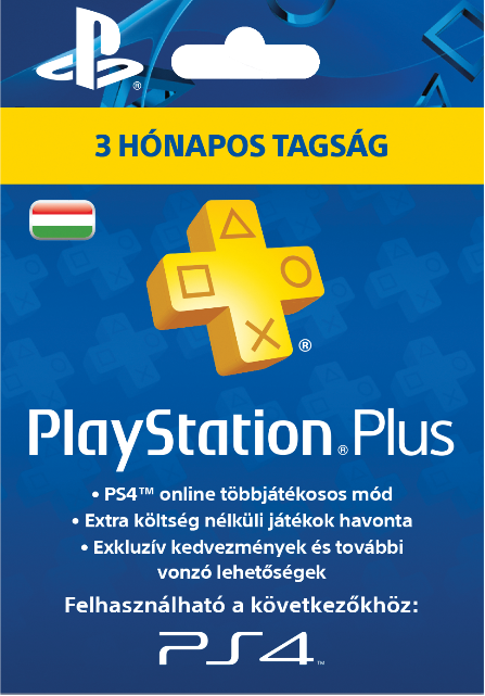 Sony Playstation Plus 3 hónapos előfizetés HUN  - PlayStation 4 Játékkonzol Kiegészítő