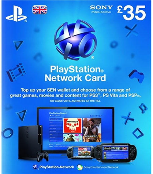 Sony Playstation 4 PSN Card 35 Font