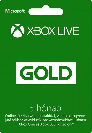 Microsoft (Xbox One és Xbox 360) 3 Hónapos Live Gold  - Xbox One Játékkonzol Kiegészítő